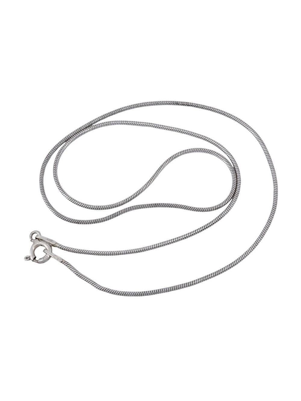 Vintage Italy Sterling Silver 925 1.0mm Snake Chain Necklace 16"